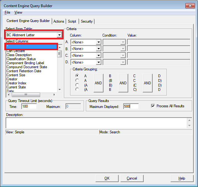 filenet content engine query builder