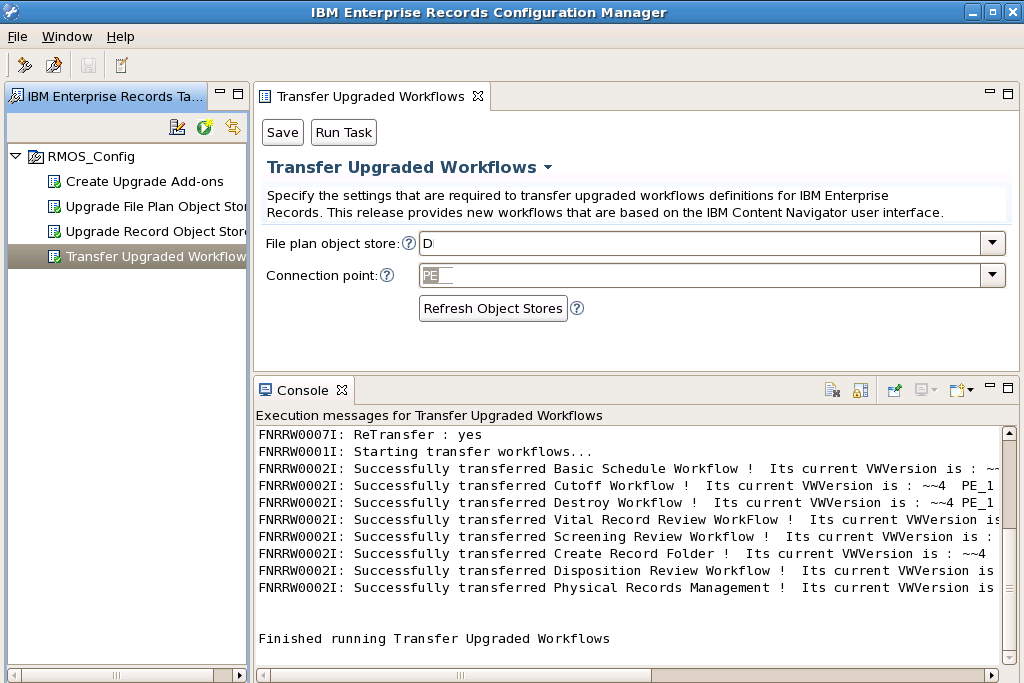 failed to transfer upgraded workflow in IER